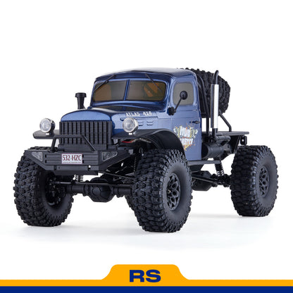 ROCHOBBY 1:10 Atlas 4x4 Off-Road Truck RS in blue, featuring large tires and off-road details.