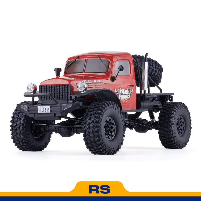 ROCHOBBY 1:10 Atlas 4x4 Off-Road Truck RS, red, off-road RC truck with large tires.