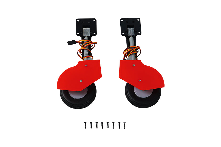 1200mm CJ6 V2 main landing gear system with red wheels and screws