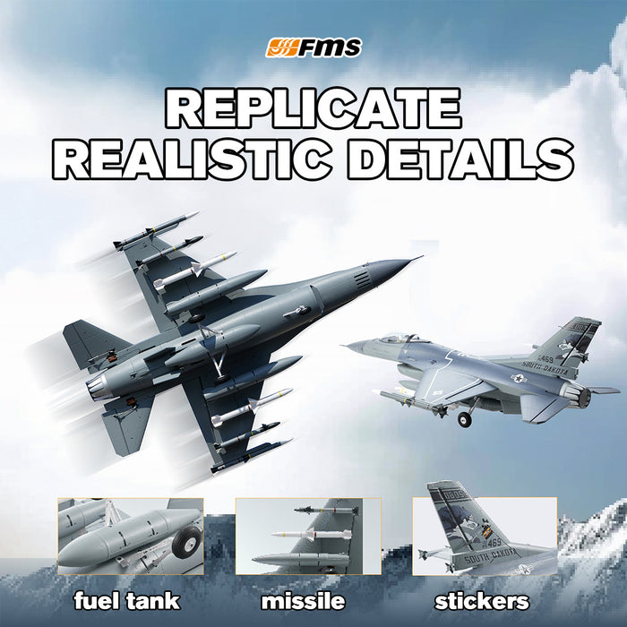 FMS EDF Jet 64mm F-16 Fighting Falcon, RTF / PNP