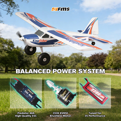 FMS 1400mm Kingfisher with Reflex V3, Wheels, Floats, Skis, Flaps, RTF / PNP