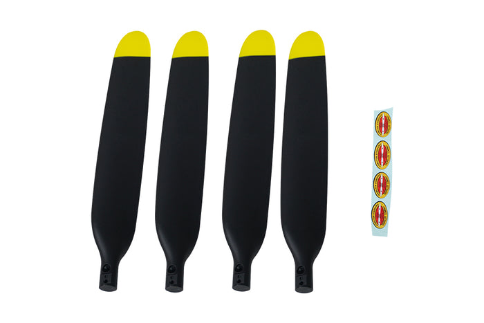Black propeller blades with yellow tips for 1700mm F4U Corsair V3
