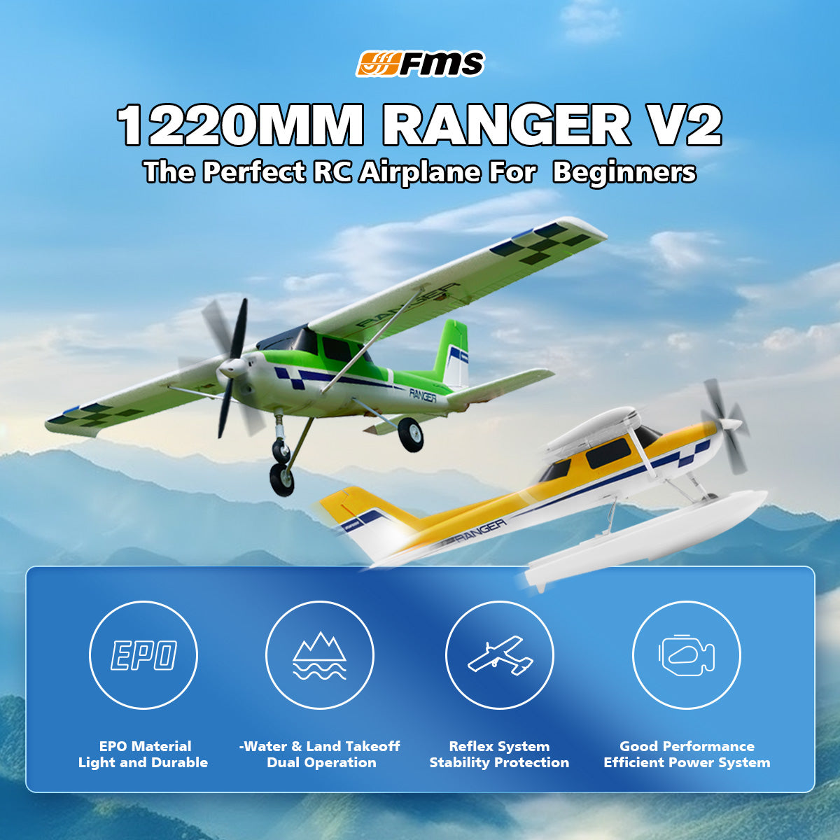 FMS 1220mm Ranger EP V2 With Reflex V3 RTF /  PNP