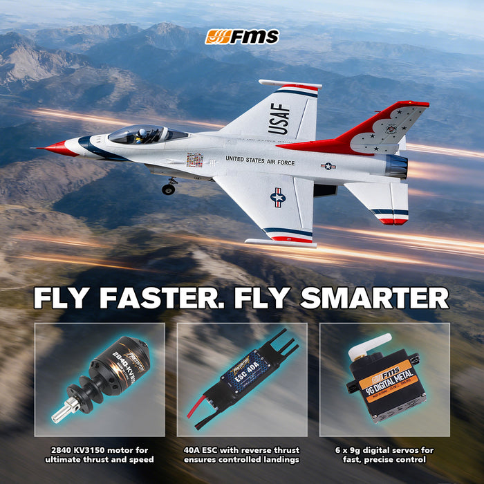 FMS EDF Jet 64mm F-16 Fighting Falcon, RTF / PNP