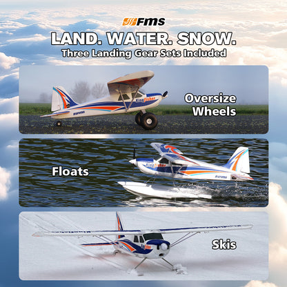 FMS 1400mm Kingfisher with Reflex V3, Wheels, Floats, Skis, Flaps, RTF / PNP