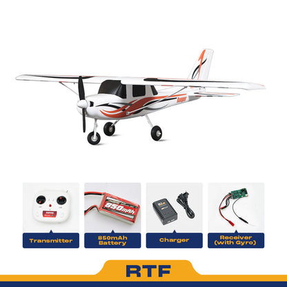 FMS 850mm Ranger RTF RC airplane with transmitter, 850mAh battery, and charger