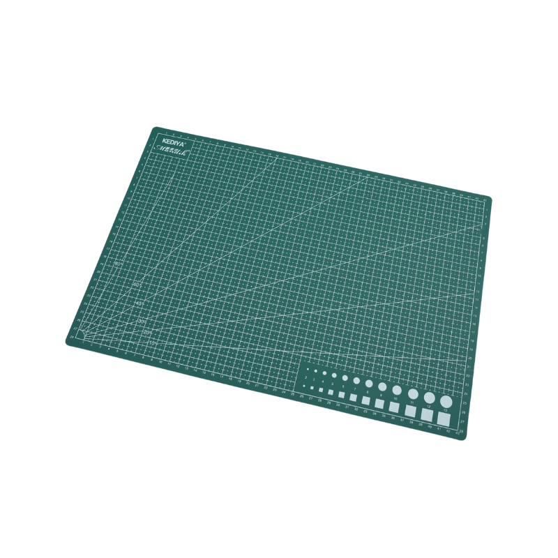 A3 cutting mat with grid lines and geometric shapes ideal for hobby crafting.