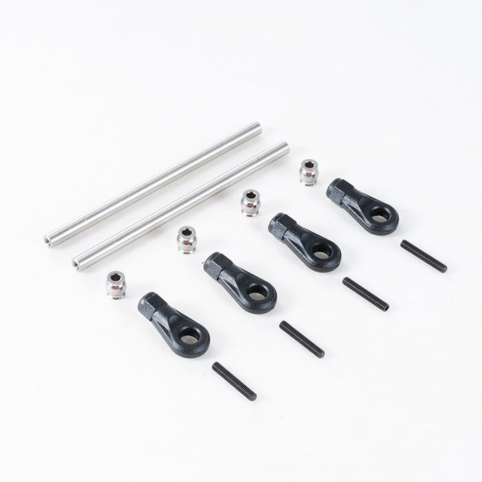 90mm Panhard linkage set for 1:10 RC cars, featuring rods, ball ends, and hardware.