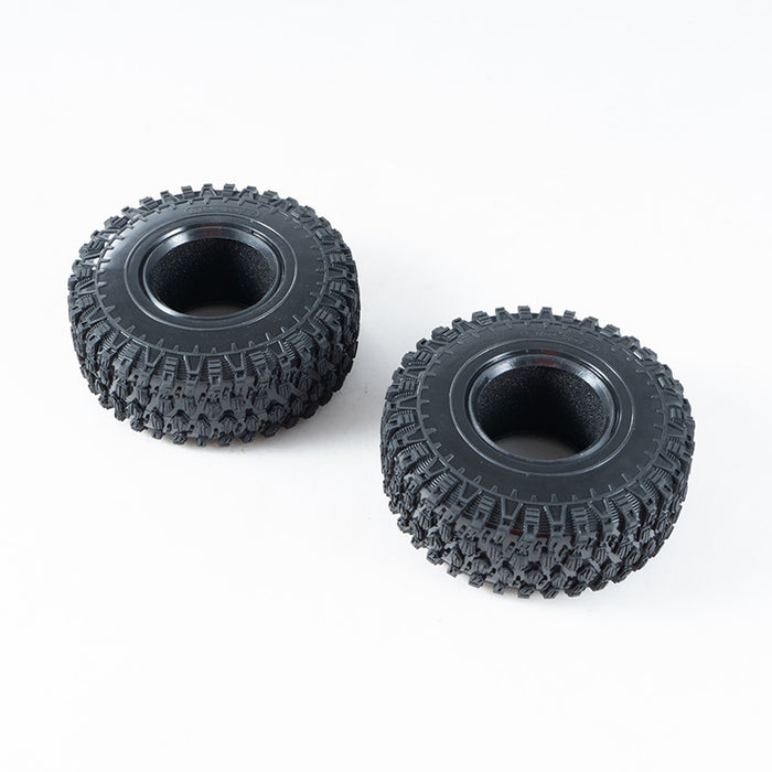 Two 1:10 Canyon tires with aggressive tread and foam inserts