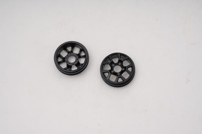 Black wheels for 1:12 JIMNY RC model vehicles, pair of detailed design