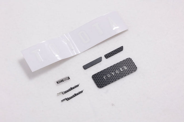 1:12 TOYOTA FJ45 logo set with various decals and trim pieces
