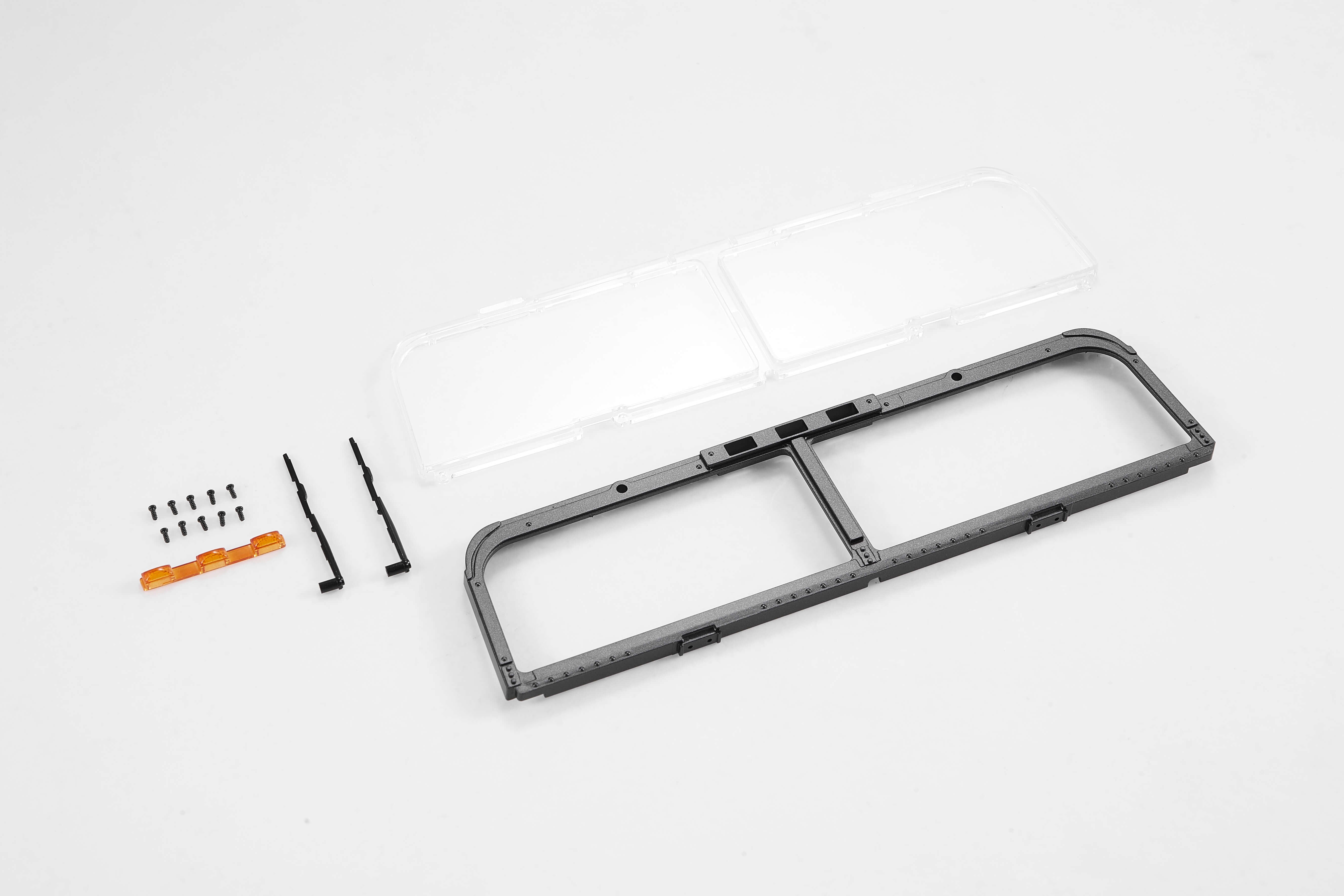 1:12 Hummer H1 front window frame parts with screws and accessories