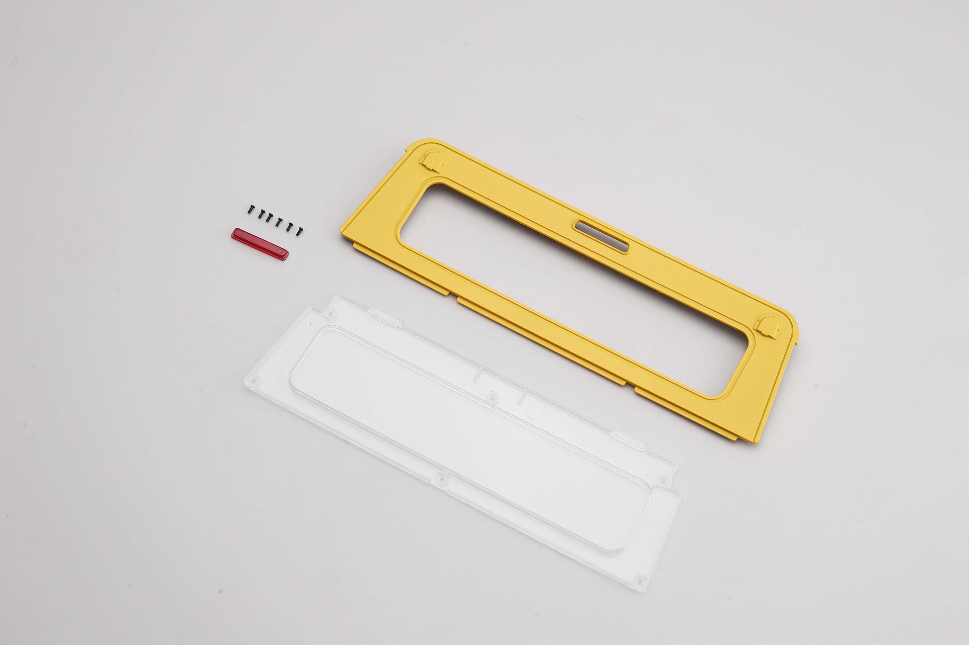 Yellow rear window frame with white insert for 1:12 Hummer H1 RC model