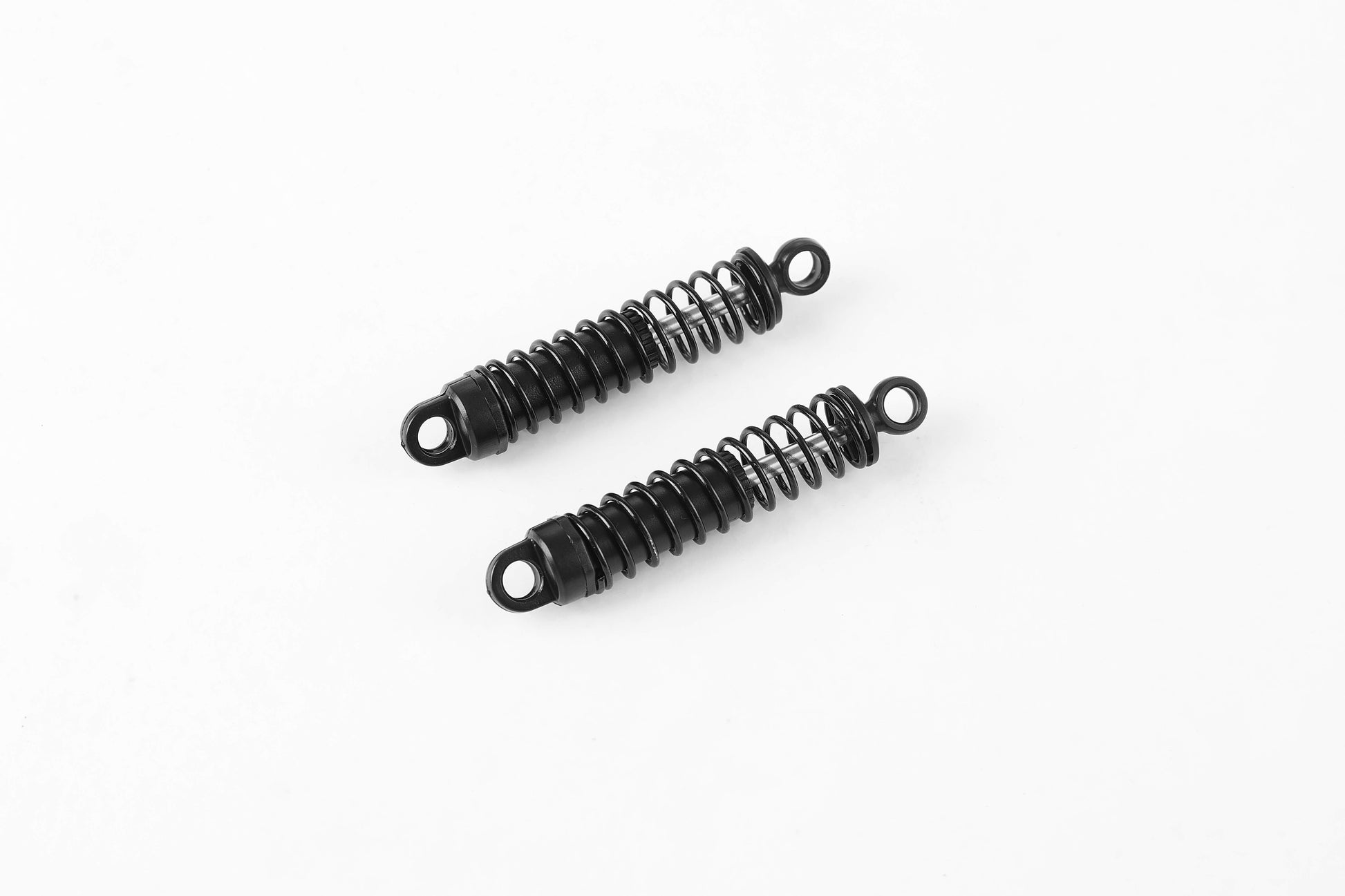 Rear oil shock absorbers assembly for 1:10 Toyota FJ40 RC model.