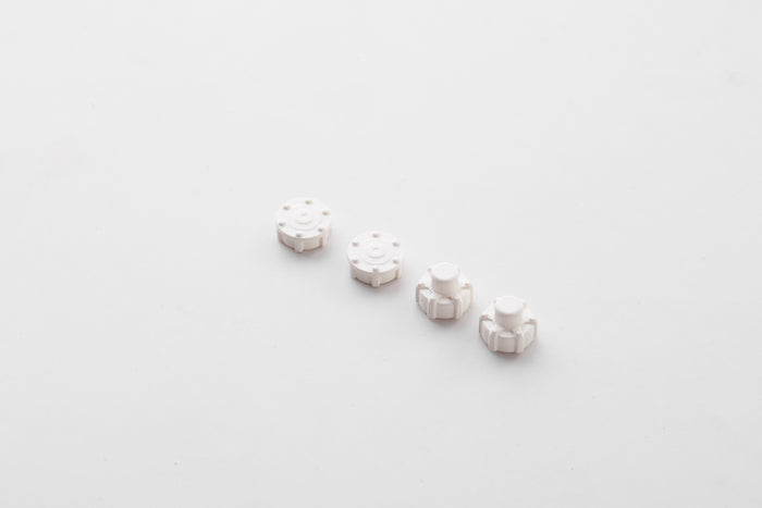 Set of four white wheel covers for 1:12 scale RC Land Rover models