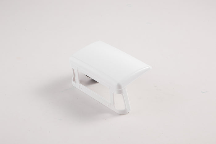 Short white roof accessory for 1:12 Land Rover RC model.