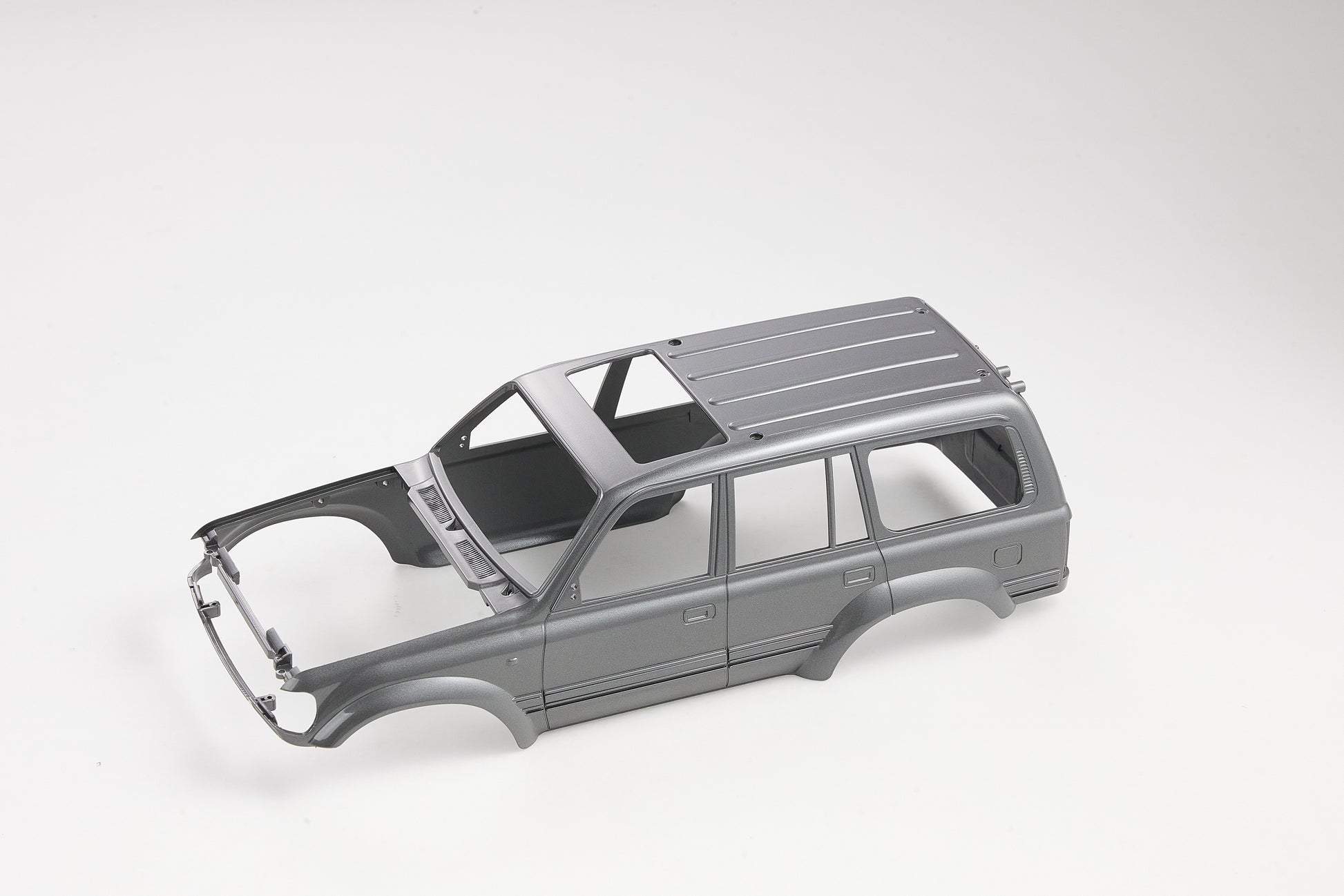 Gray FCX18 Land Cruiser 80 body shell for RC cars