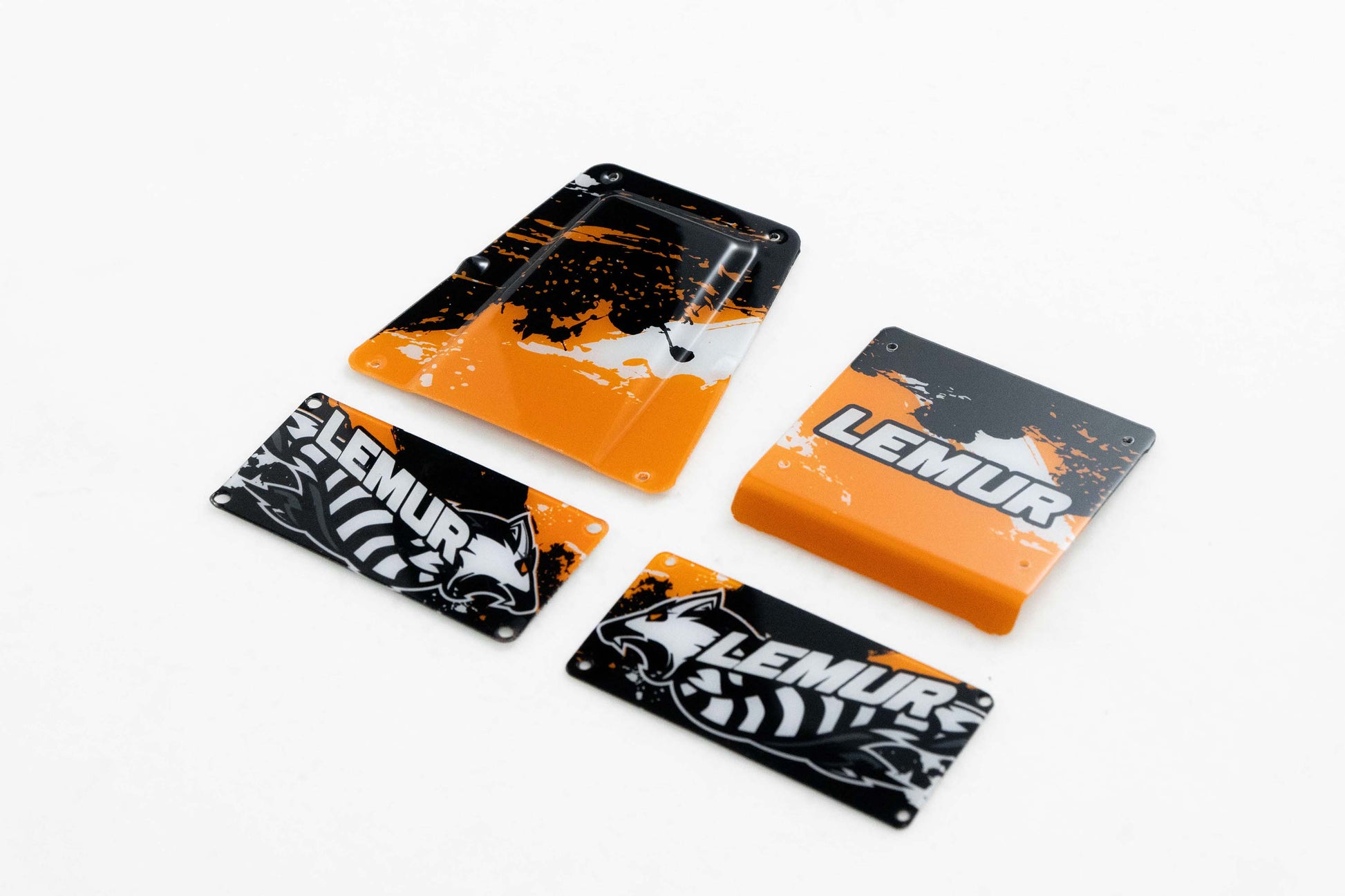 1:24 Lemur orange RC car body shell parts, splatter design.