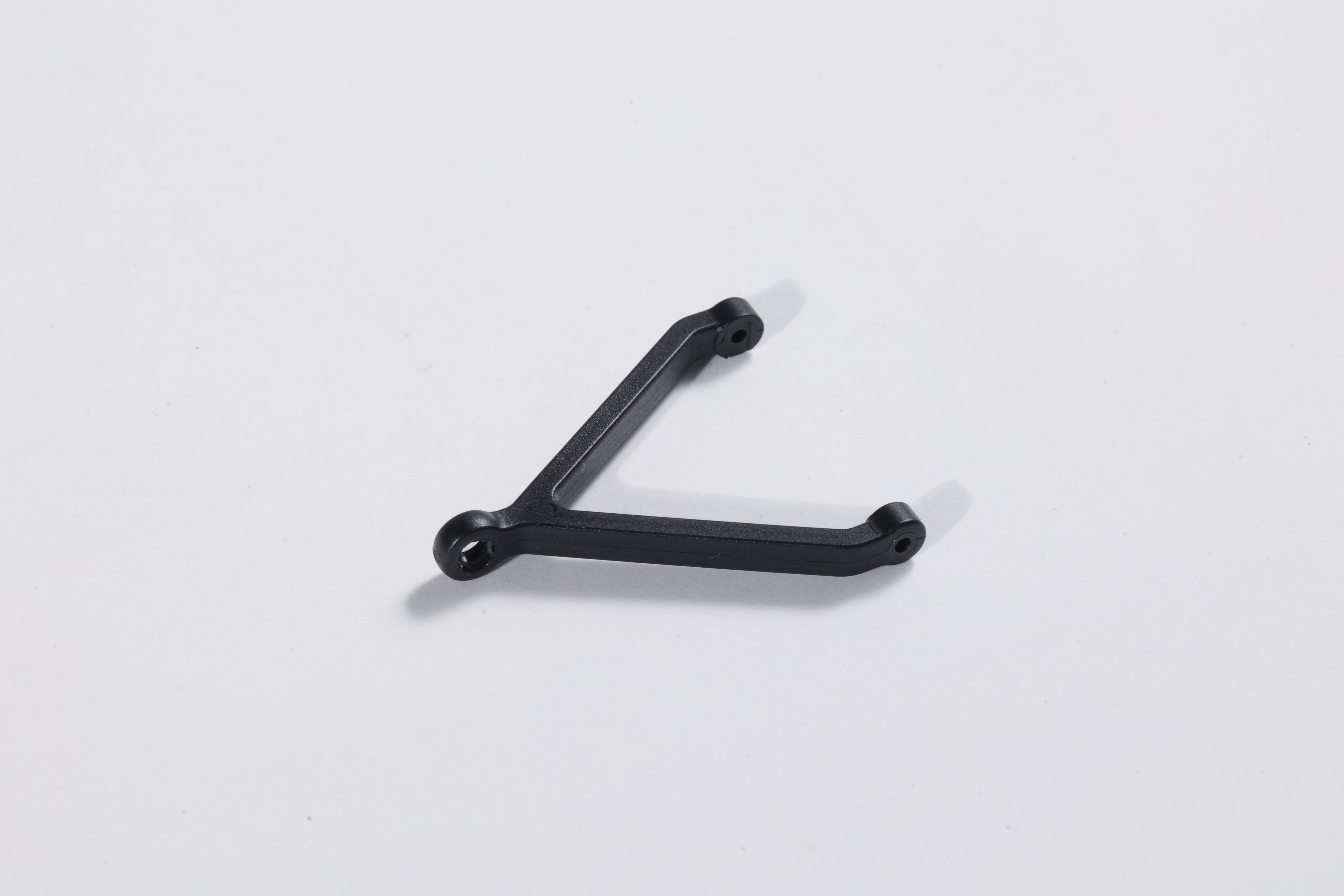 Black Y-shaped support arm for RC models with two mounting holes