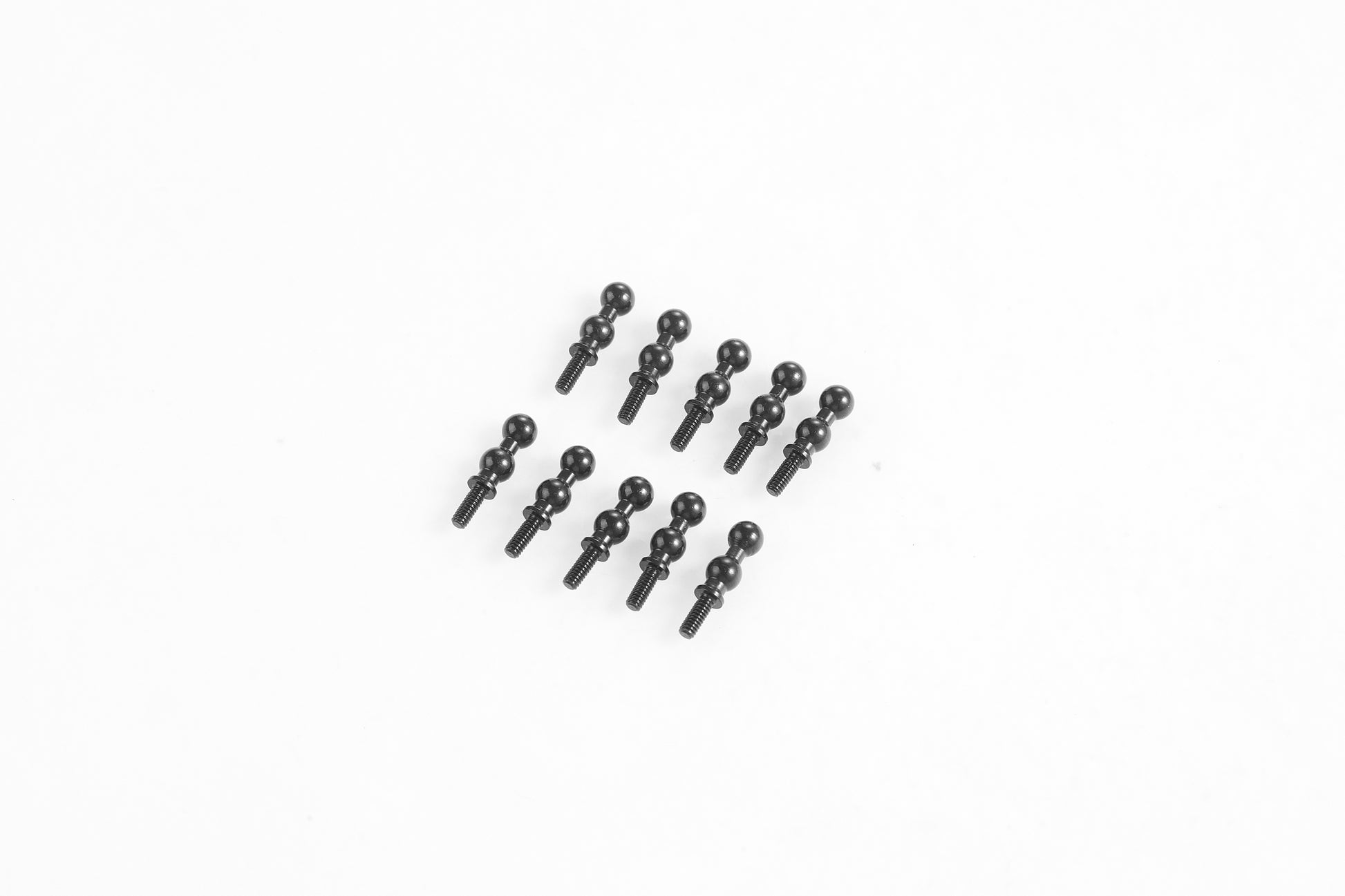12 black double ball head screws for RC vehicles, compatible with FCX models.