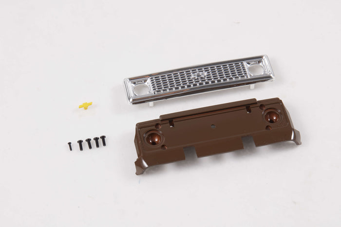 1:24 K5 Blazer Exhaust Plate Style A in brown with chrome grille and screws