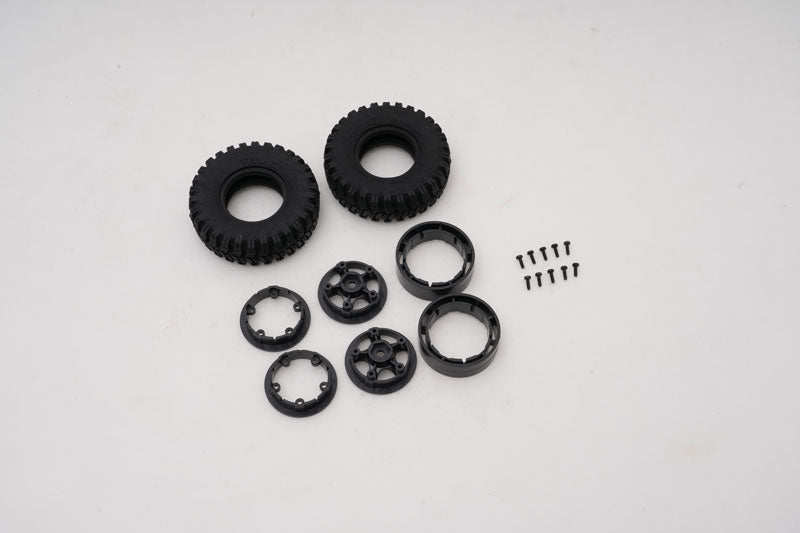 FCX18 Land Cruiser 80 replacement wheel set with tires and accessories