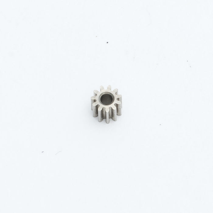 Close-up of FCX24M 11T pinion gear for remote control vehicles