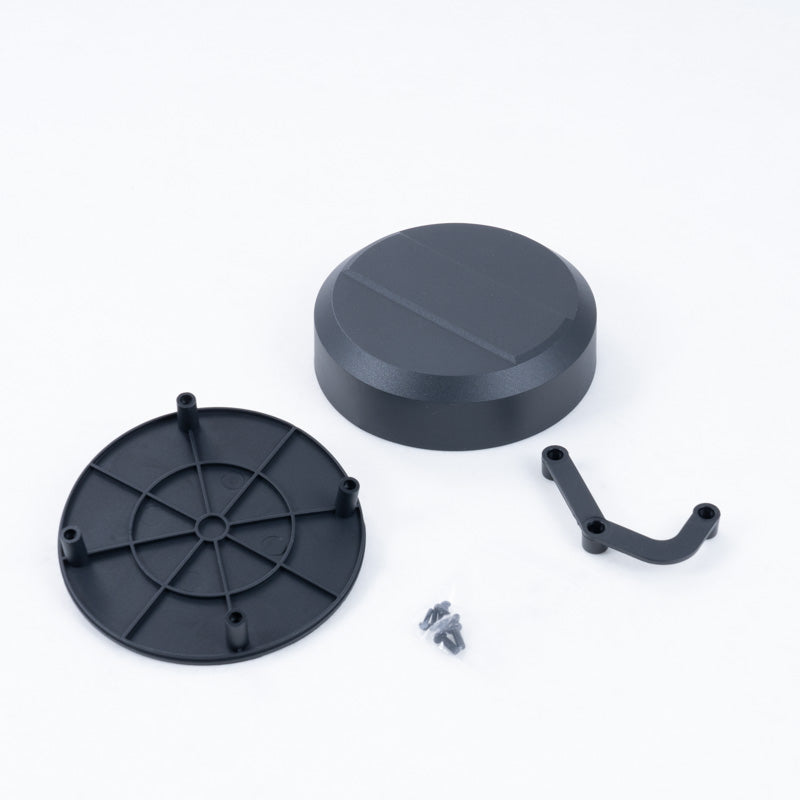 FCX10 Discovery/Defender 110 spare wheel set components: cover, base, bracket, screws.