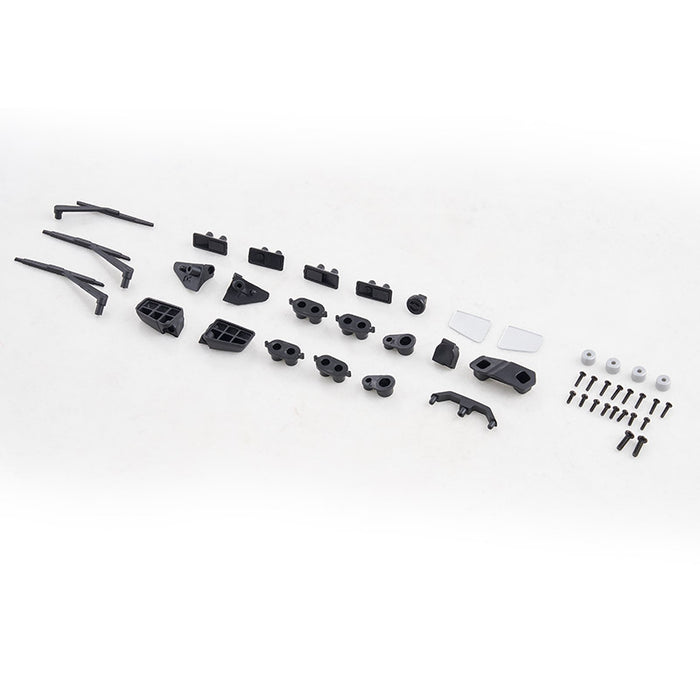FCX10 Range Rover parts kit for rearview mirror, wiper, and handle, includes hardware