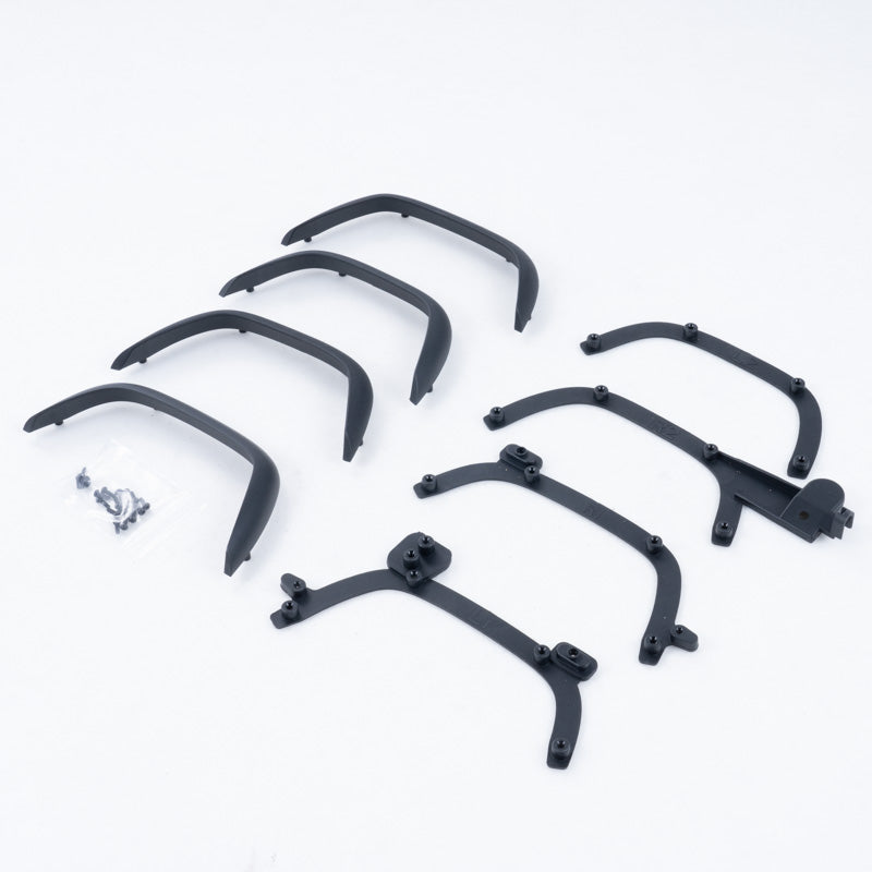 FCX10 Defender 110 wheel frame set parts: fender flares, brackets, and screws