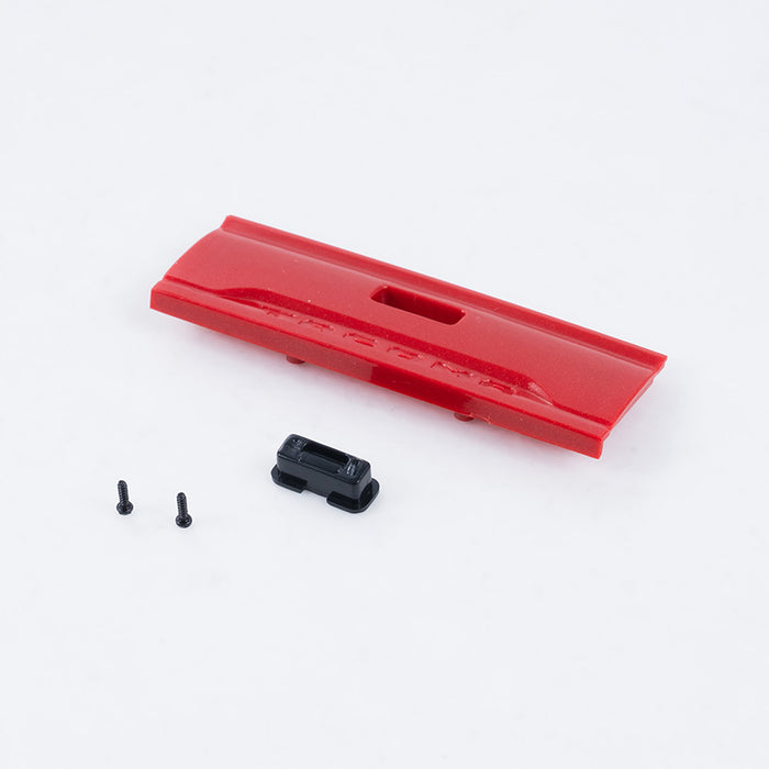 Tacoma 1:24 scale red rear door panel, black handle, and screws.