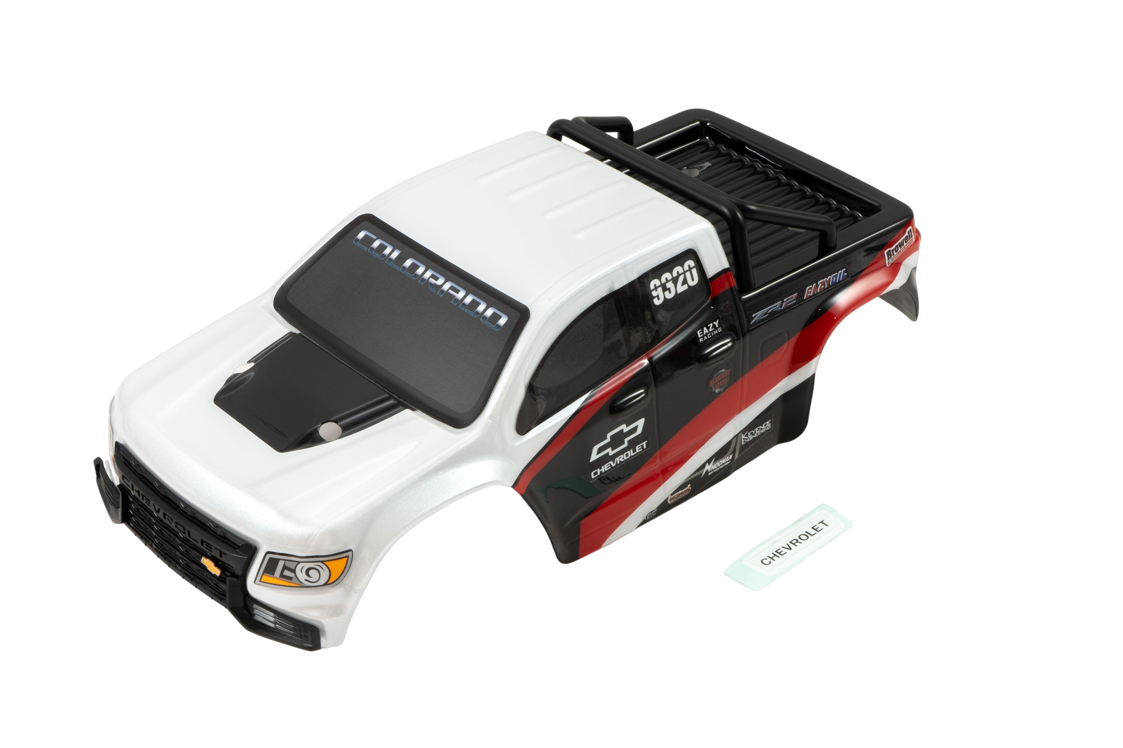 Carrocería de Colorado a escala 1:18 con pintura (negro, rojo y azul)
