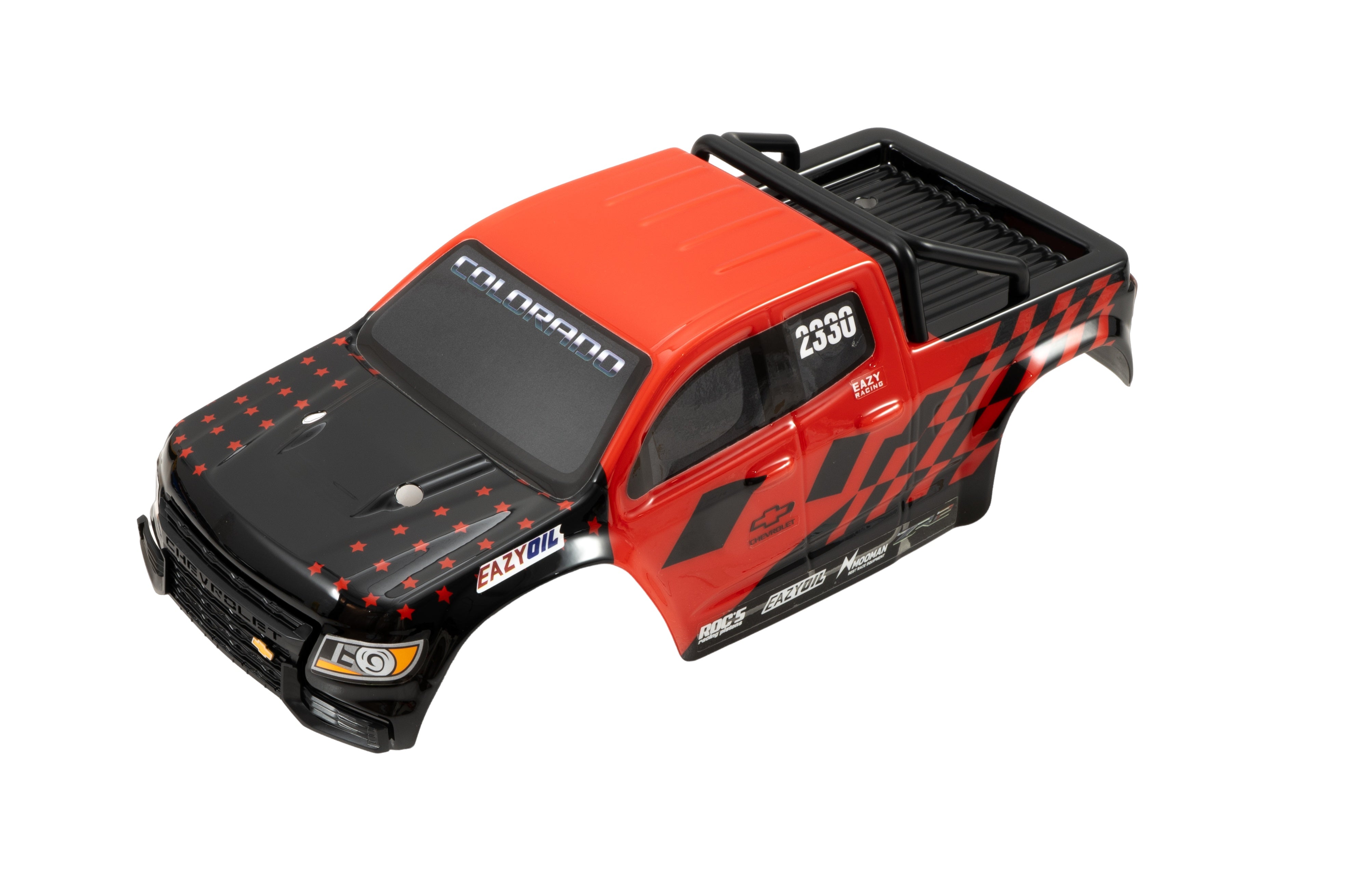 Carrocería de Colorado a escala 1:18 con pintura (negro, rojo y azul)