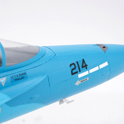 FMS 64mm F/A-18 Hornet jet model with tail number 214 and RESCUE marking