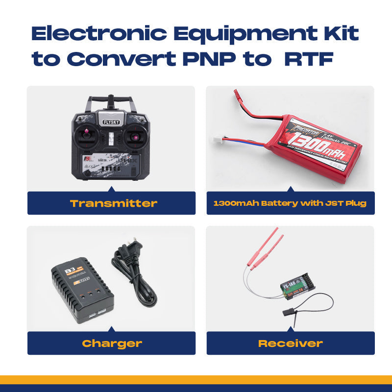 Kit de equipo electrónico para convertir PNP a RTF (batería de 1300 mAh con conector JST)