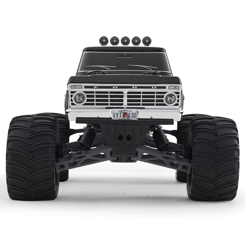 FMS 1:10 Ford F100 Monster Truck 2WD RTR/RS, black with large tires and roof lights