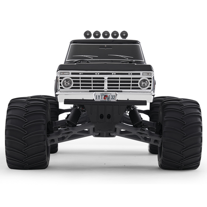 FMS 1:10 Ford F100 Monster Truck 2WD RTR/RS, black with large tires and roof lights