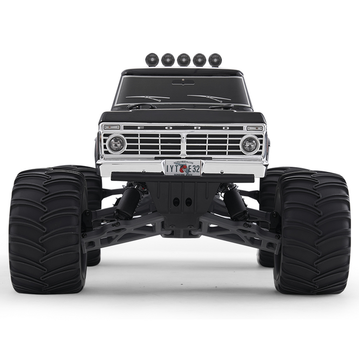 FMS 1:10 Ford F100 Monster Truck 2WD RTR/RS, black with large tires and roof lights