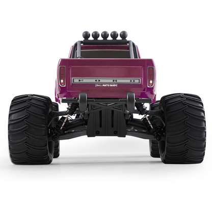 FMS 1:10 Ford F100 Monster Truck purple, rear view with large tires
