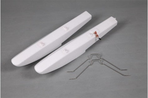 White floats for Ranger V2 RC airplane float kit with mounting brackets