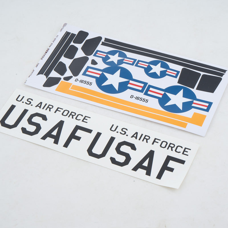 800mm Beaver decal sheet: U.S. Air Force roundels, USAF text, yellow/red accents.