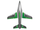 FMS 64mm Futura EDF Jet PNP aircraft with green, grey, and silver livery