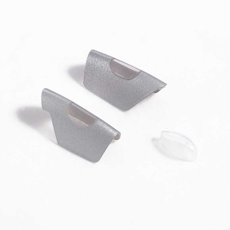 Grey 80mm integral lamp covers with clear inserts for RC vehicles.