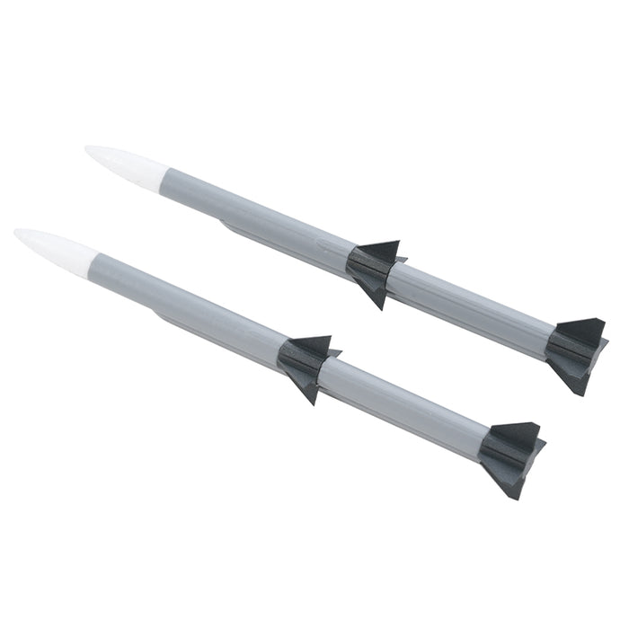 64mm F-16 Missile Set in Battlefield Gray and black fins