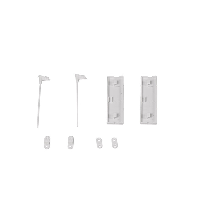 White scaled plastic parts for 1500mm Maule RC model, including connectors and end caps.