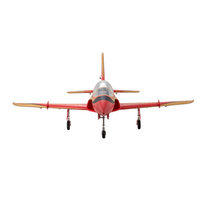 FMS 90mm EDF Jet Avanti 18th Anniversary Edition, red with gold trim, on landing gear.