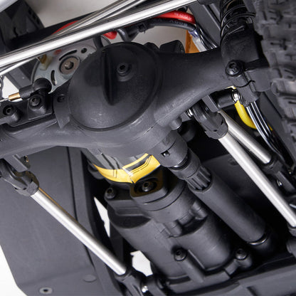 FMS 1:10 Canyon RS remote control car's black plastic portal axle and driveshaft assembly.