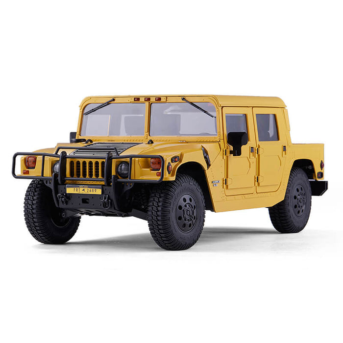 FMS 1:12 scale yellow 2006 Hummer H1 Alpha RTR RC vehicle with detailed grille and tires