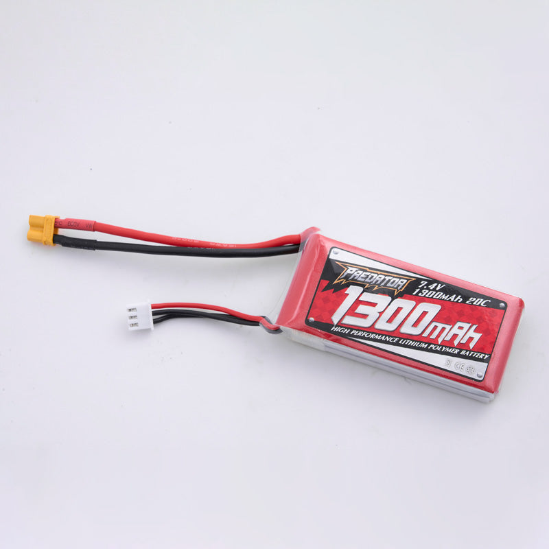 7.4V 1300mAh lithium polymer battery with XT30 plug for RC models