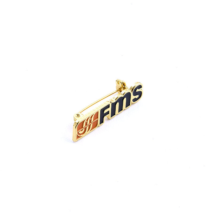 Shiny FMS gold badge with logo for remote control model collectors